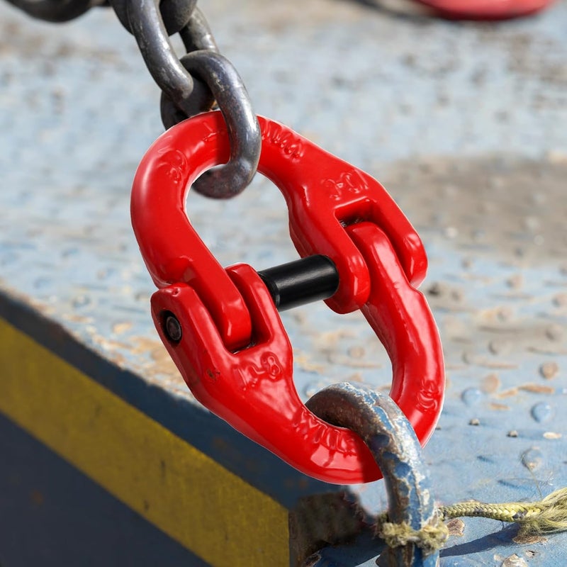 EGV 4 Pack G80 Alloy Steel Hammerlock Coupling Link,1/4" Hammer Lock Safety Chain Connector Link 2645 lbs Working Load Limit - Image 3